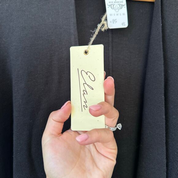 Elan Striped Cardigan Poncho Black White O/S NWT - Picture 8 of 10